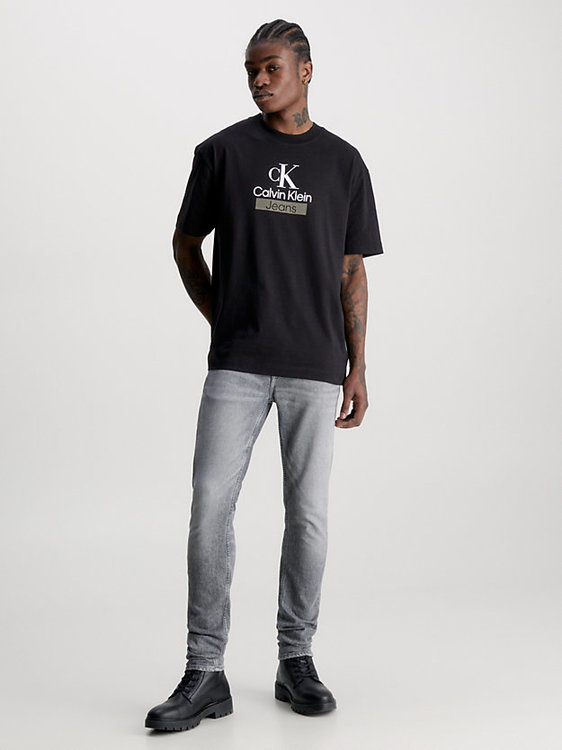 Módní Stacked Archival triko, Černá barva, 2023