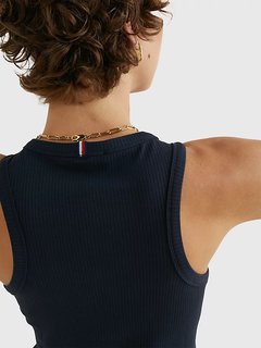 Slim Rib Tank top Navy barva Ženy