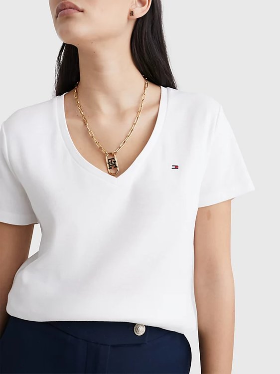 Luxusní Slim Cody Rib triko, Bílá barva, XS, S, M, L