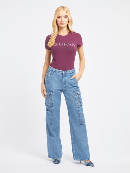 Módní Logo Micro Studs triko, Fialová, Vínová barva, 2023