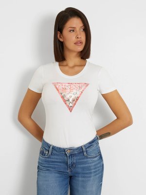 GUESS – Satin Triangle triko, Bílá barva