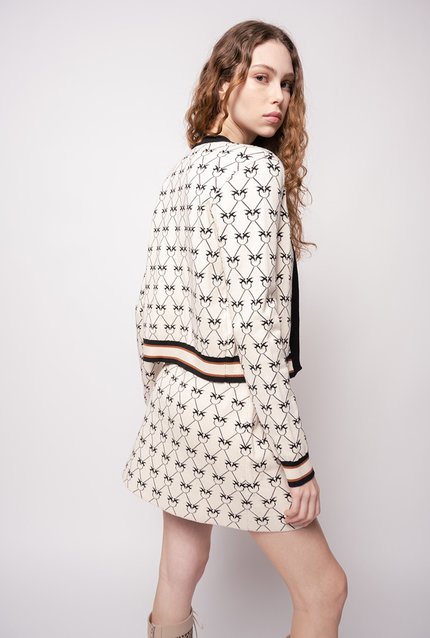 Monogram Jacquard svetr Bílá barva Ženy, Ženy