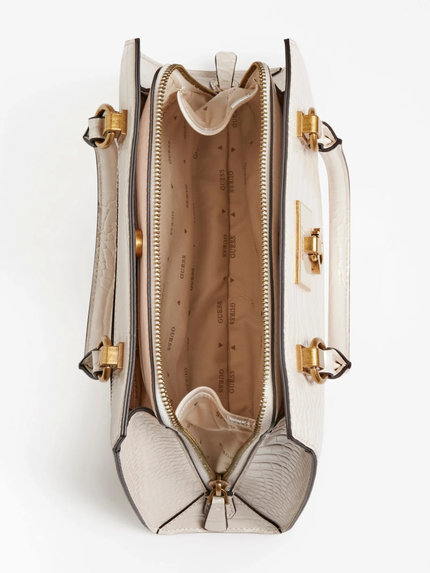 Módní Stephi croc kabelka, Bílá barva, 2022