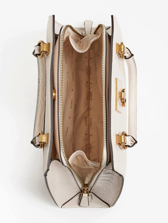 Módní Stephi croc kabelka, Bílá barva, 2022