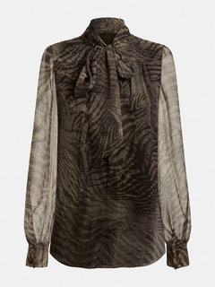 Luxusní Nadine halenka, Khaki barva, XS, S, M, L