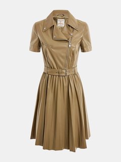 Luxusní Livia šaty, Khaki, Zelená barva, M