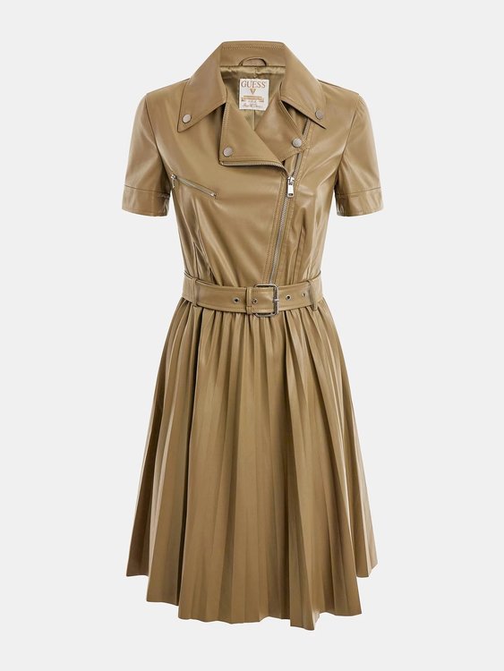 Luxusní Livia šaty, Khaki, Zelená barva, M