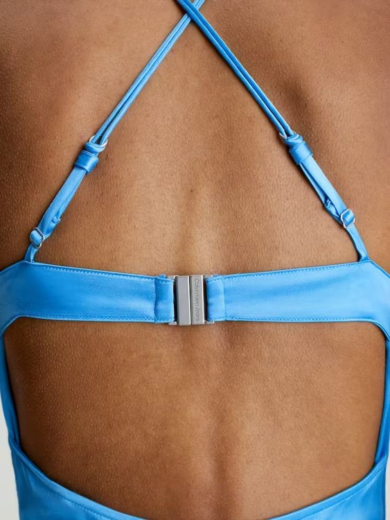 Luxusní Open Back šaty, Modrá barva, S, M, L