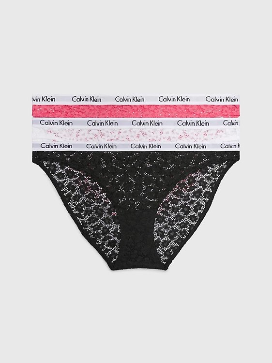 Calvin Klein Underwear – Carousel bikiny 3ks, Bílá, Černá, Růžová barva
