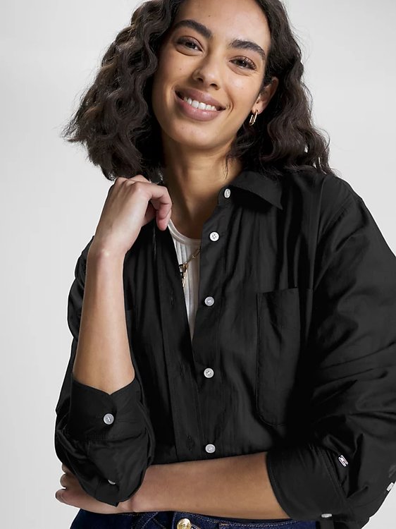 Luxusní Voile Oversized košile, Navy barva