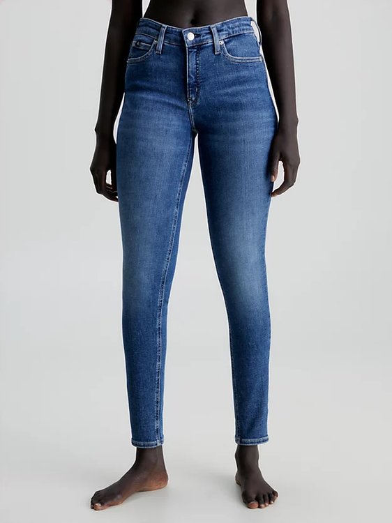 Calvin Klein Jeans – Mid Rise Skinny jeany, Modrá barva