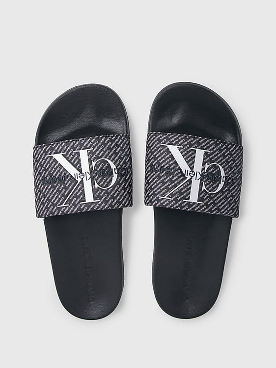 Módní Slide pantofle, Černá barva, 2024