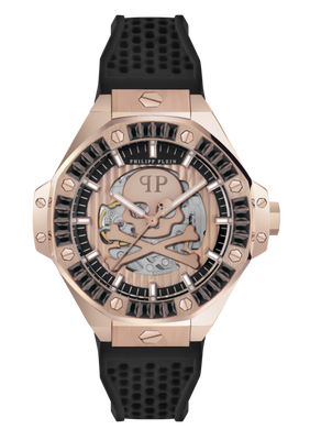 Philipp Plein – $KELETON ROYAL hodinky, Černá, Růžové zlato barva