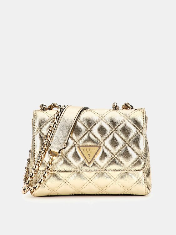 GUESS – Giully Mini 2 crossbody, Zlatá barva