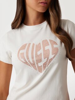 Luxusní Julia Rhinestone triko, Bílá barva, XS, S, M