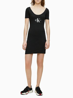 Calvin Klein Jeans – Šaty Monogram, Černá barva
