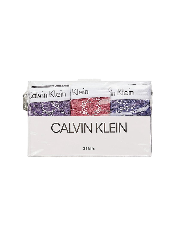 Calvin Klein Underwear, Červená, Fialová, Modrá barva Carousel bikiny 3ks
