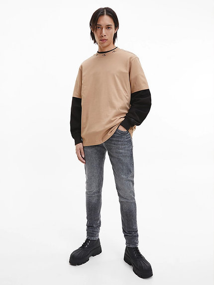 Skinny jeans – Calvin Klein Jeans, Šedá barva Muži