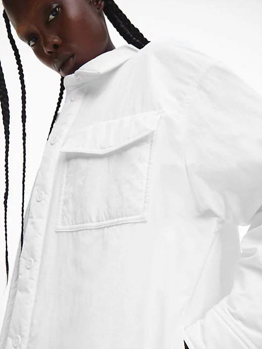 Luxusní Wide Padded bunda, Bílá barva, XS, S, M, L, XL