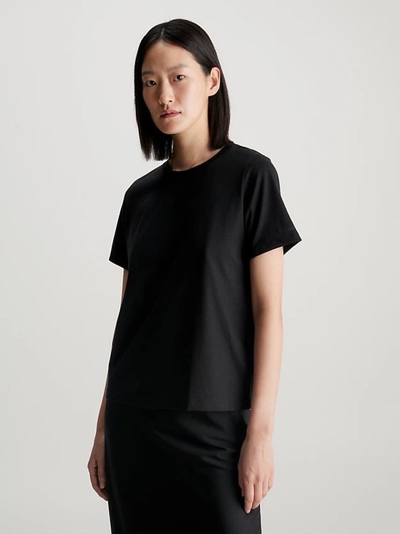 Calvin Klein – Smooth Cotton triko, Černá barva