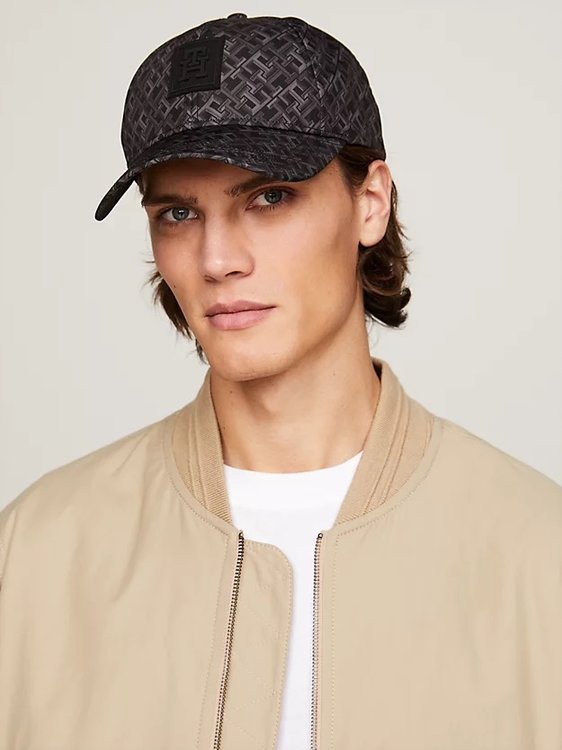 Monogram Twill kšiltovka Černá barva Muži