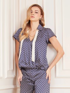 New Monogram košile Modrá, Multi barva Ženy