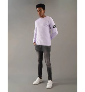 Luxusní Badge Waffler triko, Fialová barva, S, M, L, XL