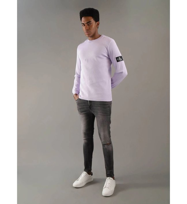 Luxusní Badge Waffler triko, Fialová barva, S, M, L, XL