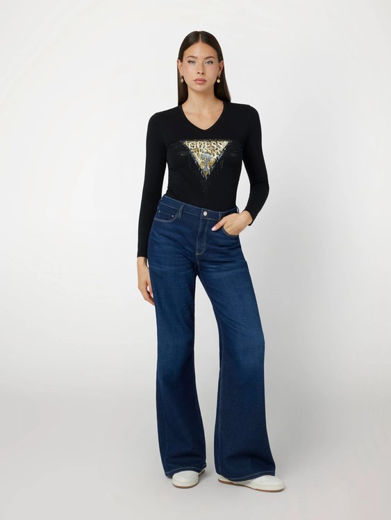 Triangle Tiger triko – GUESS, Černá barva Ženy