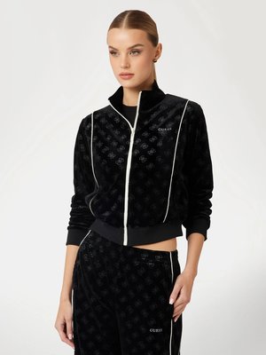 GUESS – Krissy mikina na zip, Černá barva