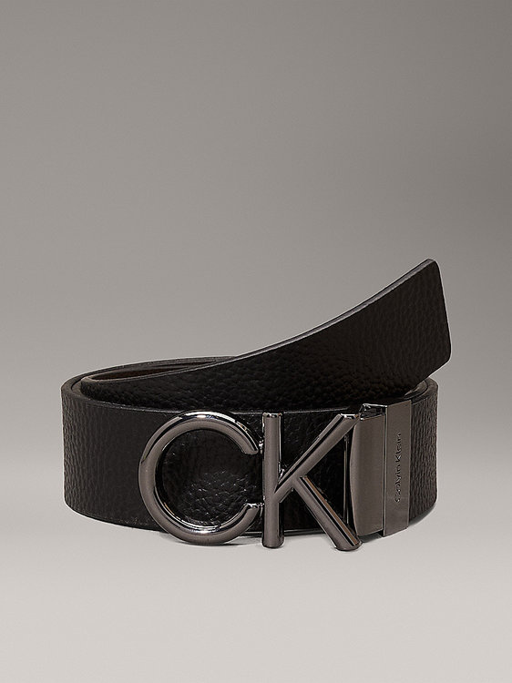 Calvin Klein Jeans – CK Metal Bombe pásek, Černá, Hnědá barva