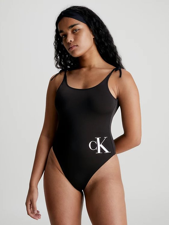 CK Monogram plavky - dárková sada – Calvin Klein Swimwear, Černá barva Ženy