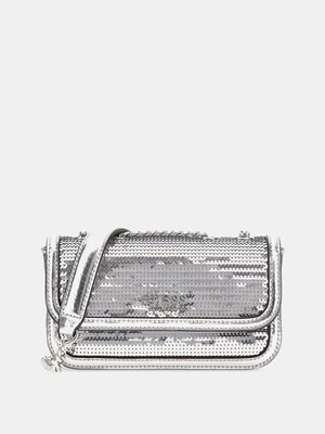 GUESS – Kaska Mini crossbody, Stříbrná barva
