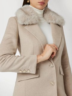 Luxusní Nancy Fit kabát, Béžová barva, XS, S, M, L