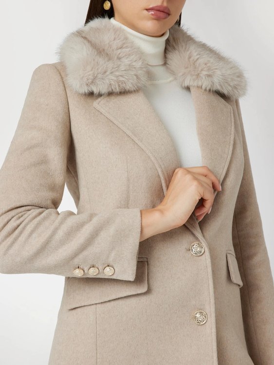 Luxusní Nancy Fit kabát, Béžová barva, XS, S, M, L