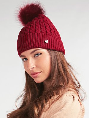 Čepice s bambulí – Guess, Červená barva Ženy, Ženy