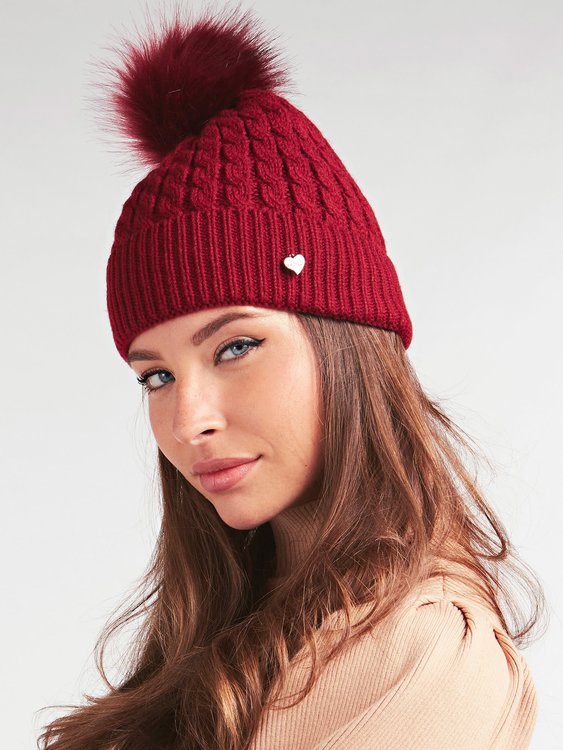 Čepice s bambulí – Guess, Červená barva Ženy, Ženy