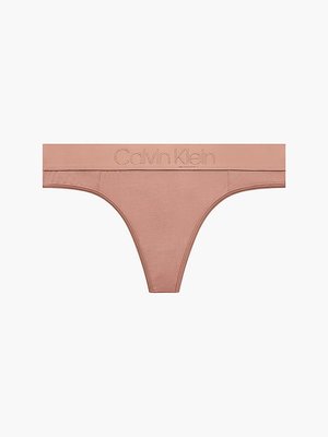 Calvin Klein Underwear – Tanga Tonal Logo, Béžová barva