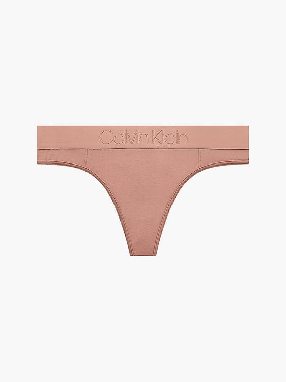 Calvin Klein Underwear – Tanga Tonal Logo, Béžová barva