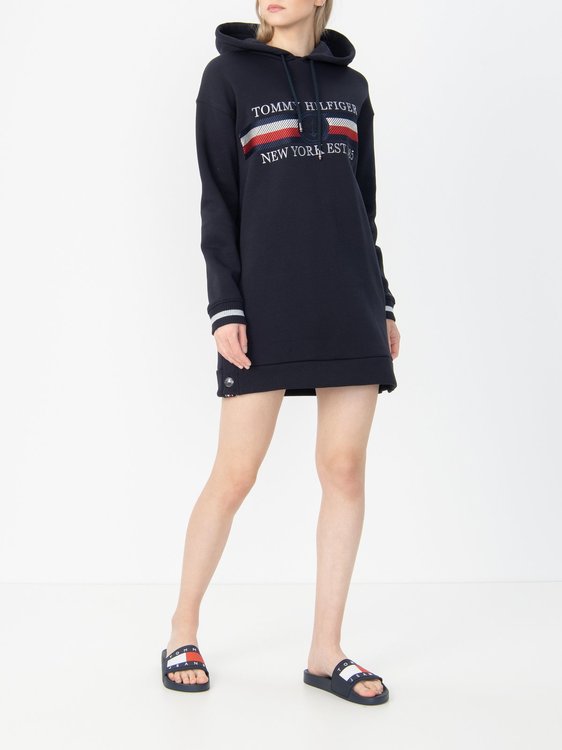Módní TH Mikinové šaty, Navy barva, 2020