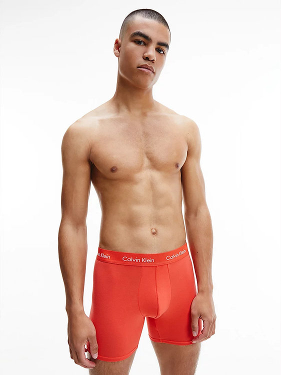 Briefs boxerky 3ks – Calvin Klein Underwear, Červená, Modrá, Šedá barva Muži