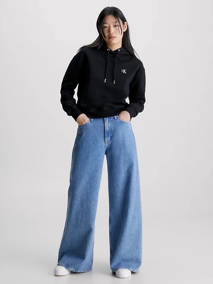 Módní Embroidery mikina, Černá barva, 2023