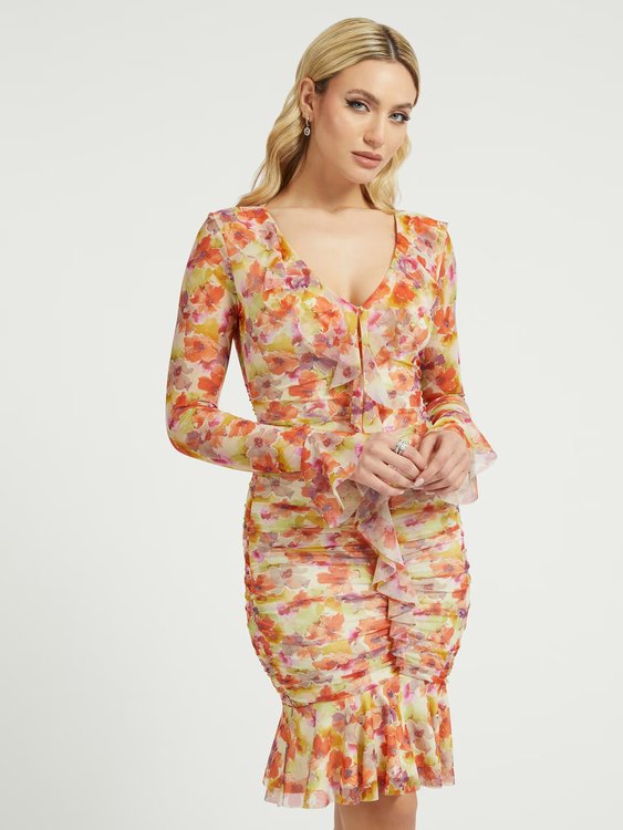 Rosalee šaty – GUESS, Oranžová barva Ženy