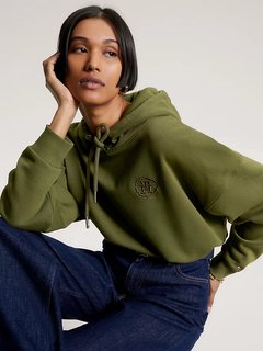 Luxusní Relaxed Embroidery mikina, Zelená barva, XS, S, M, L