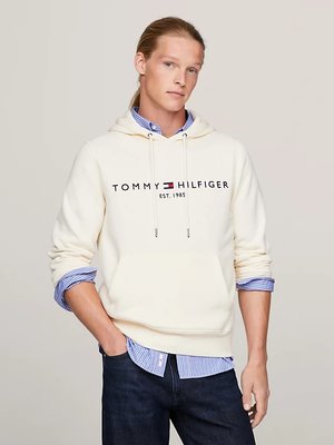Tommy Hilfiger – Tommy Logo mikina, Krémová barva