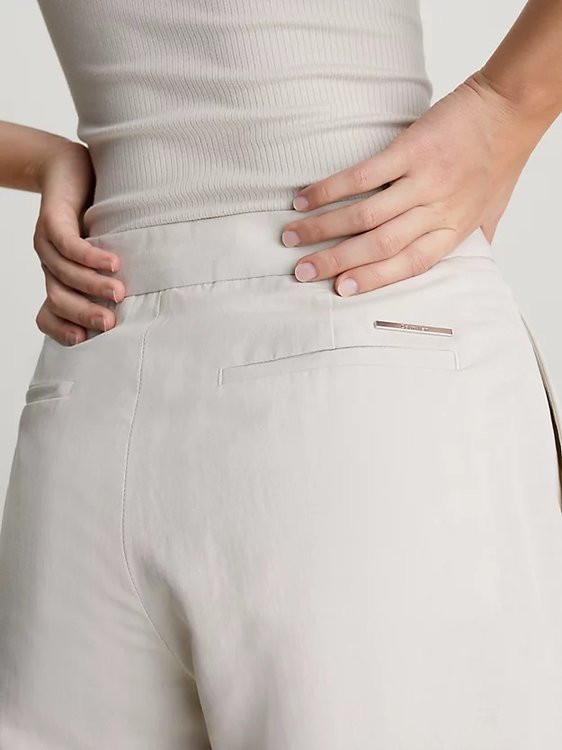 Módní Linen Tailored šortky, Béžová, Bílá, Krémová barva, 2024