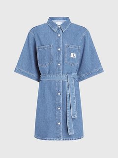 Boxy Belted šaty Modrá barva Ženy