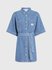 Boxy Belted šaty Modrá barva Ženy