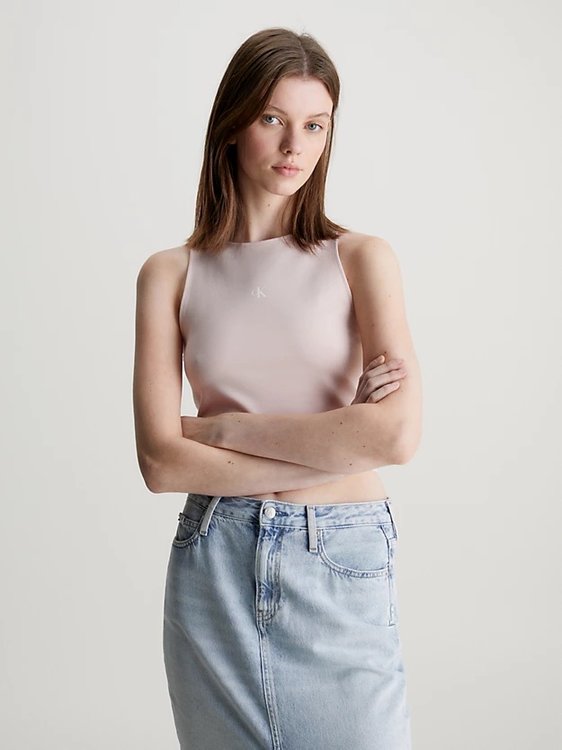 Calvin Klein Jeans – Archival Milano top, Růžová barva