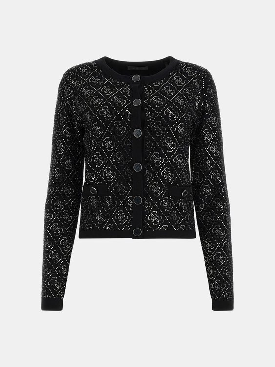 Paige 4G Stones svetr propínací Černá barva Ženy
